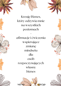 Afirmacje wspierające w prowadzeniu odżywiającego cię na wszystkich poziomach biznesu